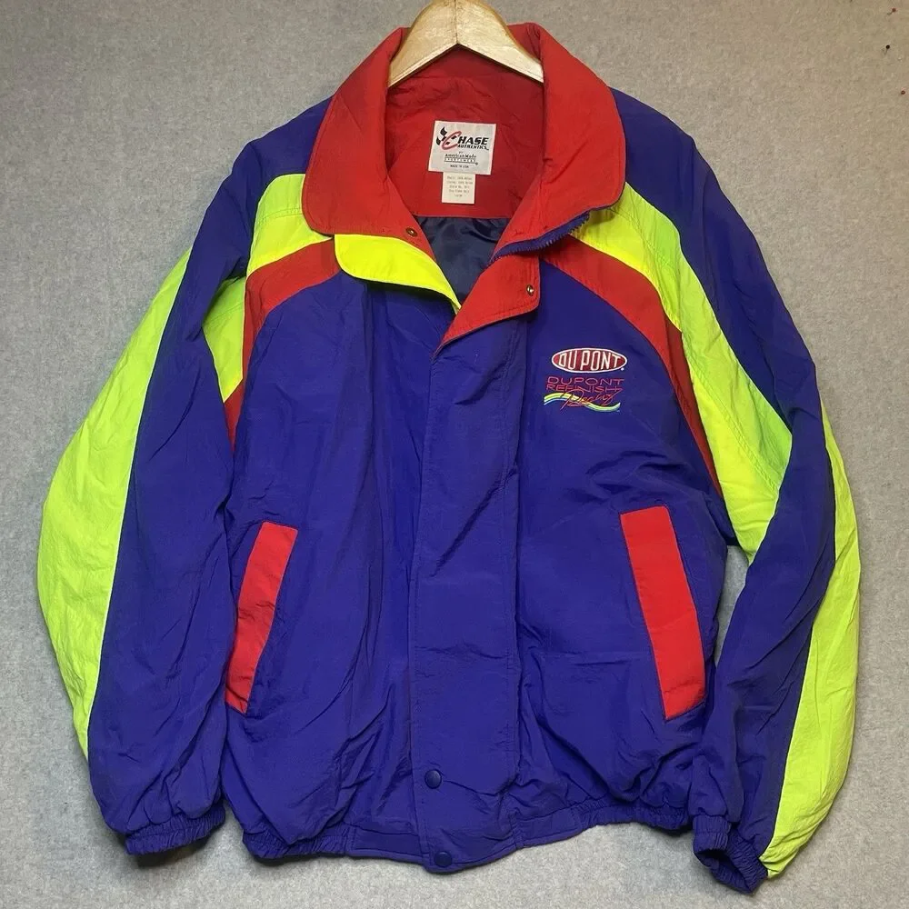 Vintage Jeff Gordon DuPont Refinish Racing NASCAR Jacket Large 90s Made In USA